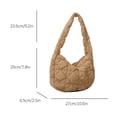 thumbnail image 4 of Bolso plisado de nube para mujer, bolso de hombro acolchado informal, bolso de mano hinchado para chica (caqui), 4 of 8