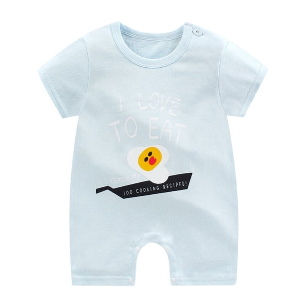 Pelele para recién nacidos, ropa de bebé, novedad de verano, ropa de dibujos animados de escalada de manga corta para bebés y niñas, monos de algodón para niños pequeños Red6M Gao Jinjia LED