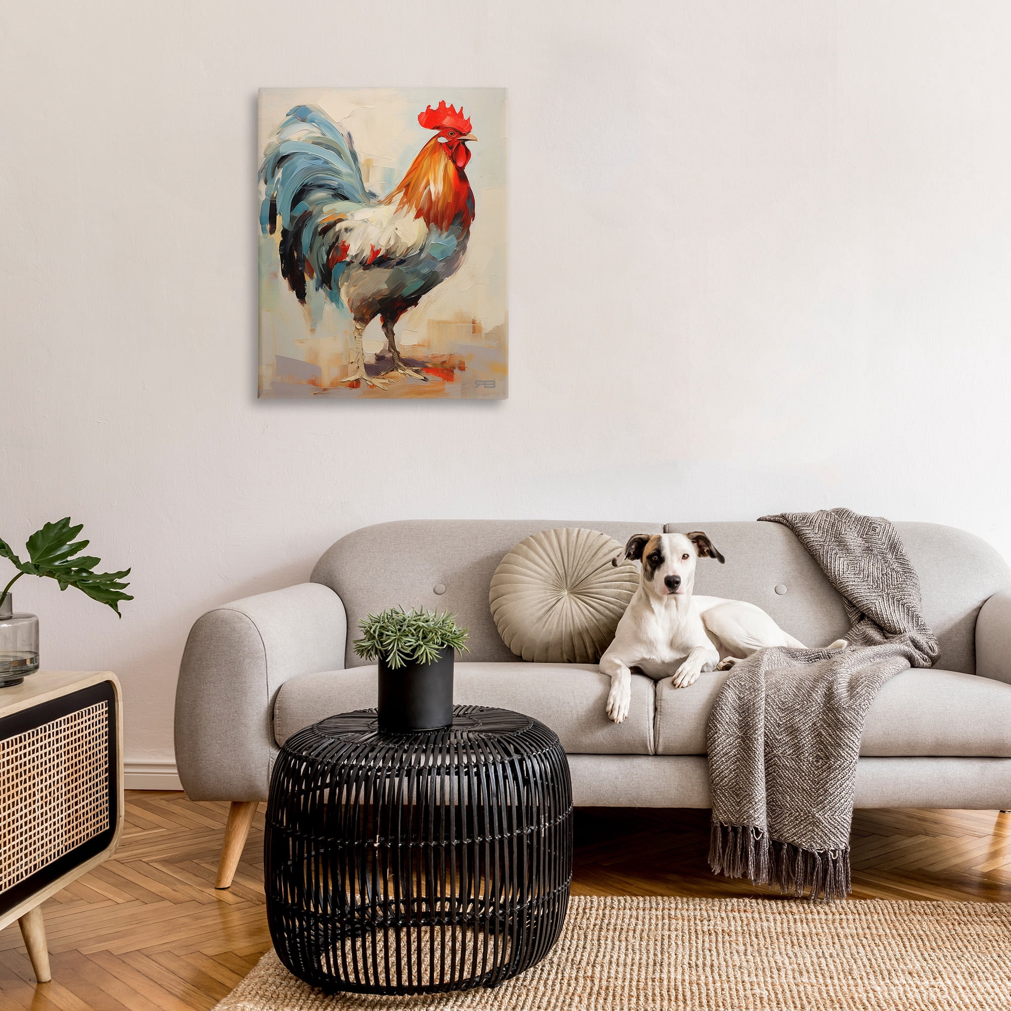 Stupell Industries Abstract Farmhouse Hen Animals & Insects Painting Gallery Wrapped Canvas Art Print Wall Art, 30 x 40