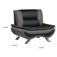 thumbnail image 5 of Benjara  44 in. Elle Accent Chair, Black, Gray Faux Leather - Metal - Solid Wood, 5 of 5