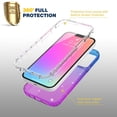 thumbnail image 2 of iPhone 13 Pro Case With Built-in Screen Protector, Rosebono Hybrid Glitter Sparkle Transparent Colorful Gradient TPU Cover Case For iPhone 13 Pro (Blue/Purple), 2 of 5