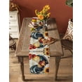 thumbnail image 4 of Vintage Rooster Burlap Cotton Table Runner 13x70 Inches Long, Retro Sunflower Pastoral Animals Farmhouse Table Runners, Outdoor Dining Tablecloths Decor for Baby Shower/Party/Wedding, 4 of 6