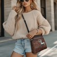thumbnail image 4 of HELLHERO Multiple Zipper Pockets Shoulder Bag for Weekend Trips Shopping, PU Leather Waterproof Women's Shoulder Crossbody Purse, Sagittarius Centaur Print, 4 of 7