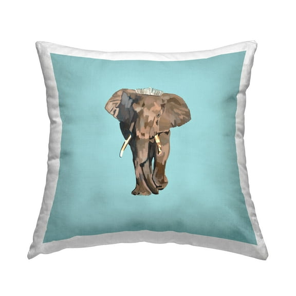 Stupell Industries Elegant Elephant with Tiara Decorative Printed Throw Pillow Design by Amelia Noyes