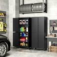 thumbnail image 2 of AUHUP 73" Rolling Garage Storage Cabinets with 3 Adjustable Shelves, Metal Storage Cabinet with Wheels, Black Tool Cabinet for Garage,Home,Warehouse,Workshop, 2 of 9