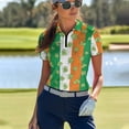 thumbnail image 3 of COEQINE 1/4 Zip Golf Shirts for Women Soft Quick Dry Fit Short Sleeve Golf Tops Flag of Ireland and Shamrock Print Moisture Wicking Polo Shirts for St. Patrick's Day, XL, 3 of 7