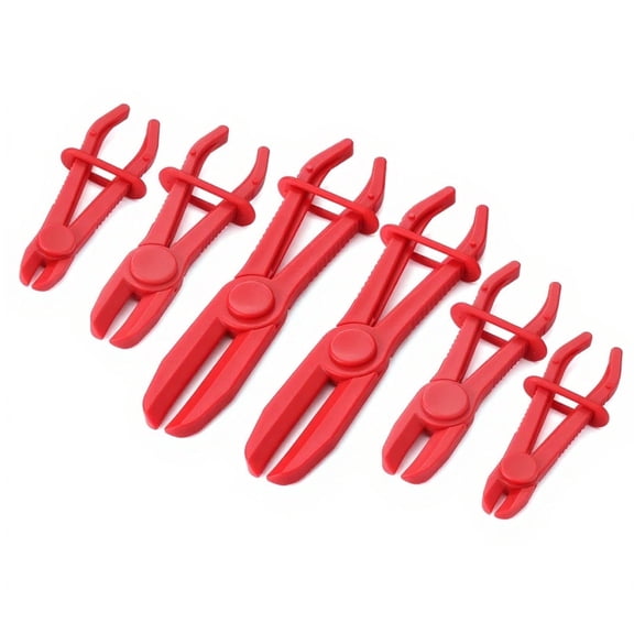 Hose Pinch Off Pliers Hose Clamp Set for Flexible Hoses Fuel Gas Brake & Radiator Lines 3 Sizes 6 Pcs Red