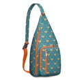 thumbnail image 1 of Forest Fox Print Sling Backpack - Night Sky & Tree Design Crossbody Bag, Fashionable Water-Resistant Pack for Students & Travelers, 1 of 4