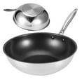 thumbnail image 1 of Sartén Antiadherente Para Cocinar, Herramienta De Cocina De Inducción De Acero Inoxidable Compuesto Sin Cubierta, 1 of 7
