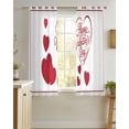 thumbnail image 4 of Valentine's Day Sheer Curtains 54 Inch Length 2 Panels Set for Living Room/Bedroom, Red Love Heart Modern Minimalist Kitchen Curtains Grommet Semi-Sheer Curtains Drapes Window Treatments 42"x54"x2, 4 of 7