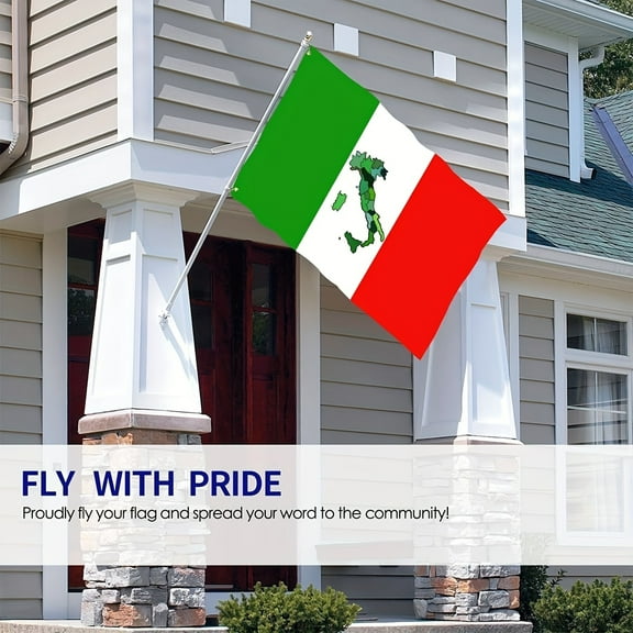 1 Piece Italy Map Design Polyester Flag, 35.43 X59.06 Inches, Durable Outdoor Garden Yard Banner, Multi-Purpose, No Electricity Required