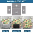 thumbnail image 6 of HELLHERO Monstera Flower Print Reclining Stretch Sofa Slipcover 4 Piece Recliner Cover 1 Seat Extra Large Cover for Recliner Chair with Foot Rest, 6 of 8