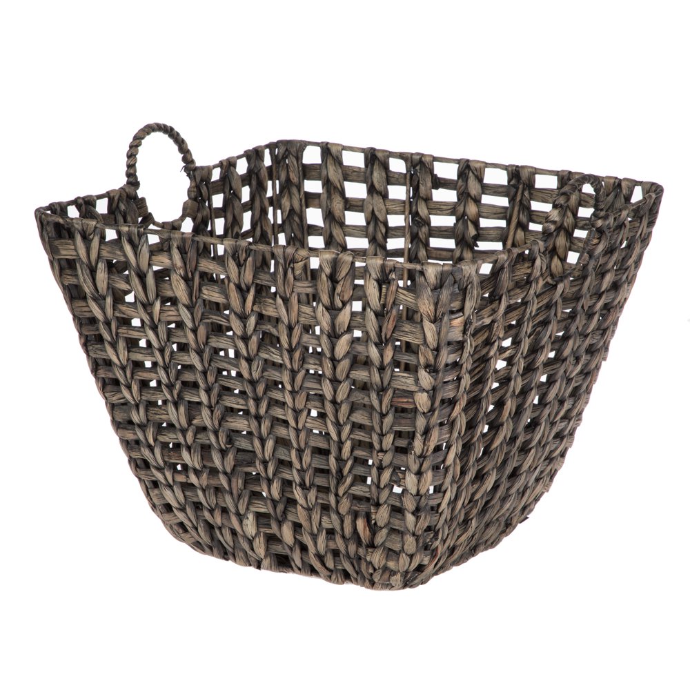 Better Homes & Gardens Square Natural Black Water Hyacinth Basket
