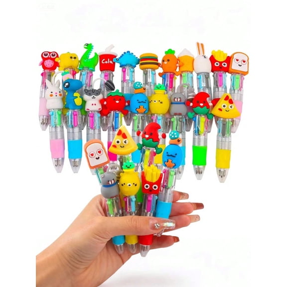 20pcs Mini Multicolor Pen In One 4 In 1 Cute Ballpoint Pens Fun Gifts Assorted Ink Kawaii Pens Office Supplies Easter Basket Fillers