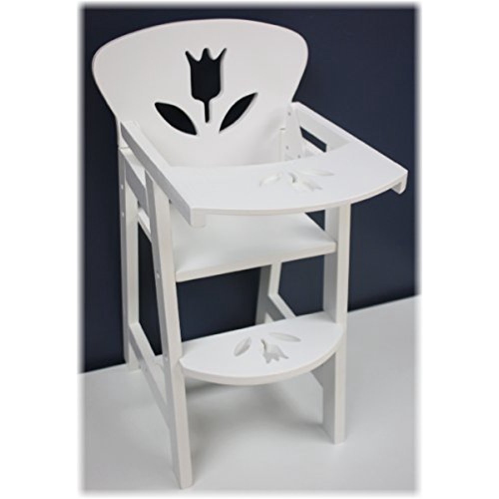 18 Inch Doll Furniture Wooden Doll High Chair with LiftUp Tray (18