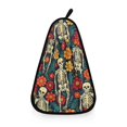 thumbnail image 2 of Skeleton Floral Flowers Leaves Hanging Towel Kitchen Hand Towel Bathroom Absorbent Towel Machine Washable Quick Dry Dishcloths, 2 of 6