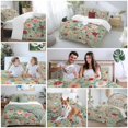 thumbnail image 6 of Sage Green Floral Bedding 3 Piece Duvet Cover Set Queen Size, Spring Flowers Leaves Farmhouse Soft Microfiber Comforter Cover with Zipper Closure & Pillowcases, Wrinkle & FadeResistant Quilt Cover, 6 of 9