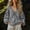 c01Gray, variant on LNWUY Women's Puff Long Sleeve Shirt Solid Color Pleated V Neck Blouse Casual Loose Fit Summer Elastic Shirts Blue M