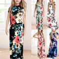 thumbnail image 4 of MEZZALL Kids Girls Short Sleeve Floral Print Loose Casual Long Maxi Dress With Pockets Dresses Cozy Baby Toddler Sundress, 4 of 4