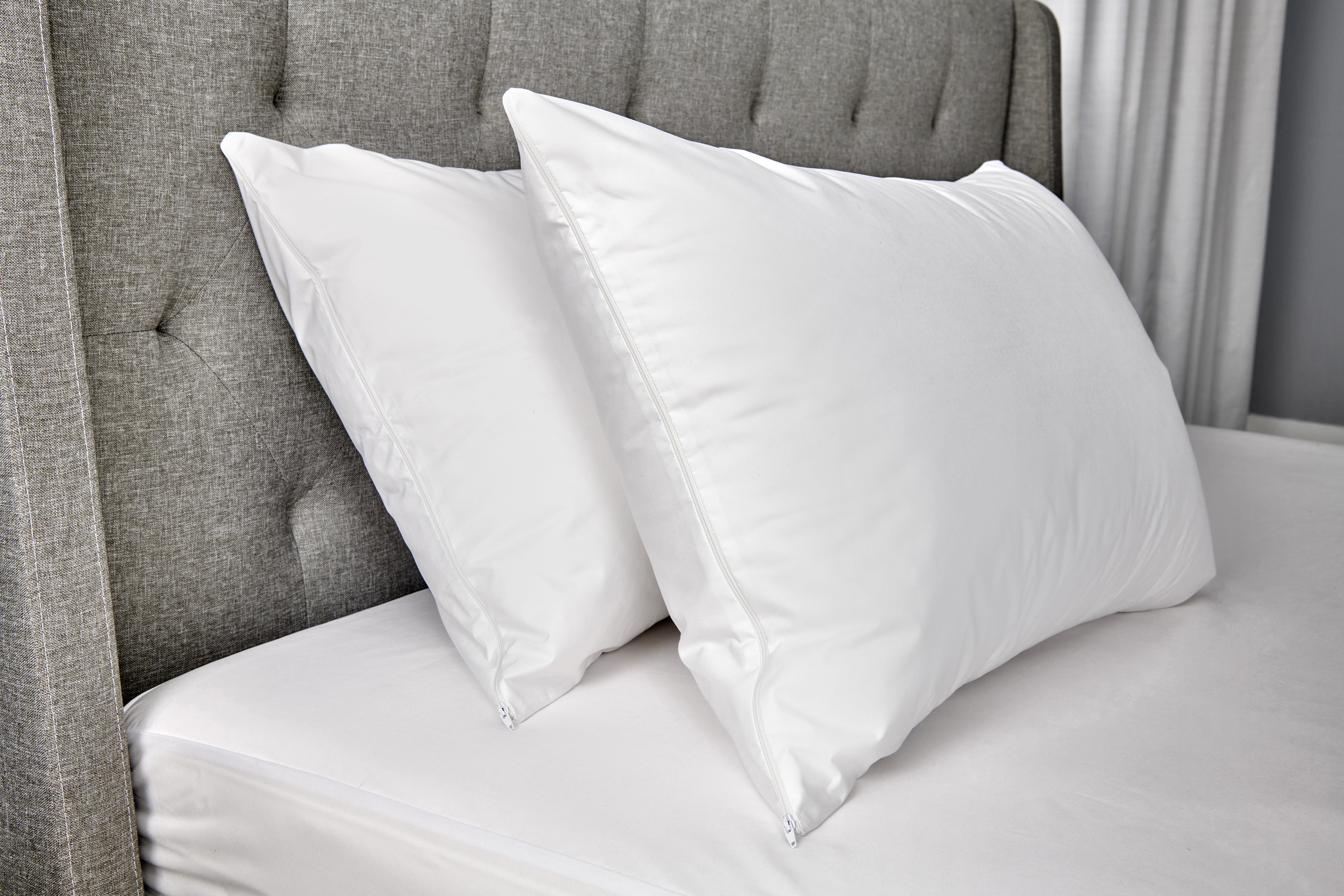 Mainstays Waterproof Pillow Cover Protector, King - Zippered, Anti-Allergen (2 Count)