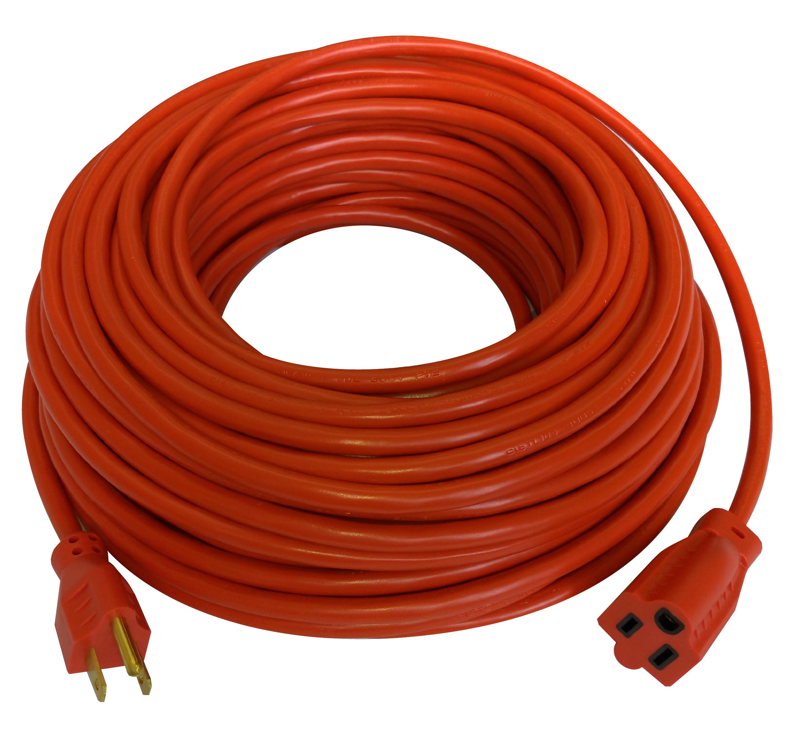 Hyper Tough 16AWGX3C 100ft Indoor and Outdoor Light Duty Orange Vinyl  Extension Cord