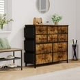 thumbnail image 3 of Dragonpad USA 10-Drawer Fabric Storage Dresser with Wood Top, Rustic Brown, 3 of 8