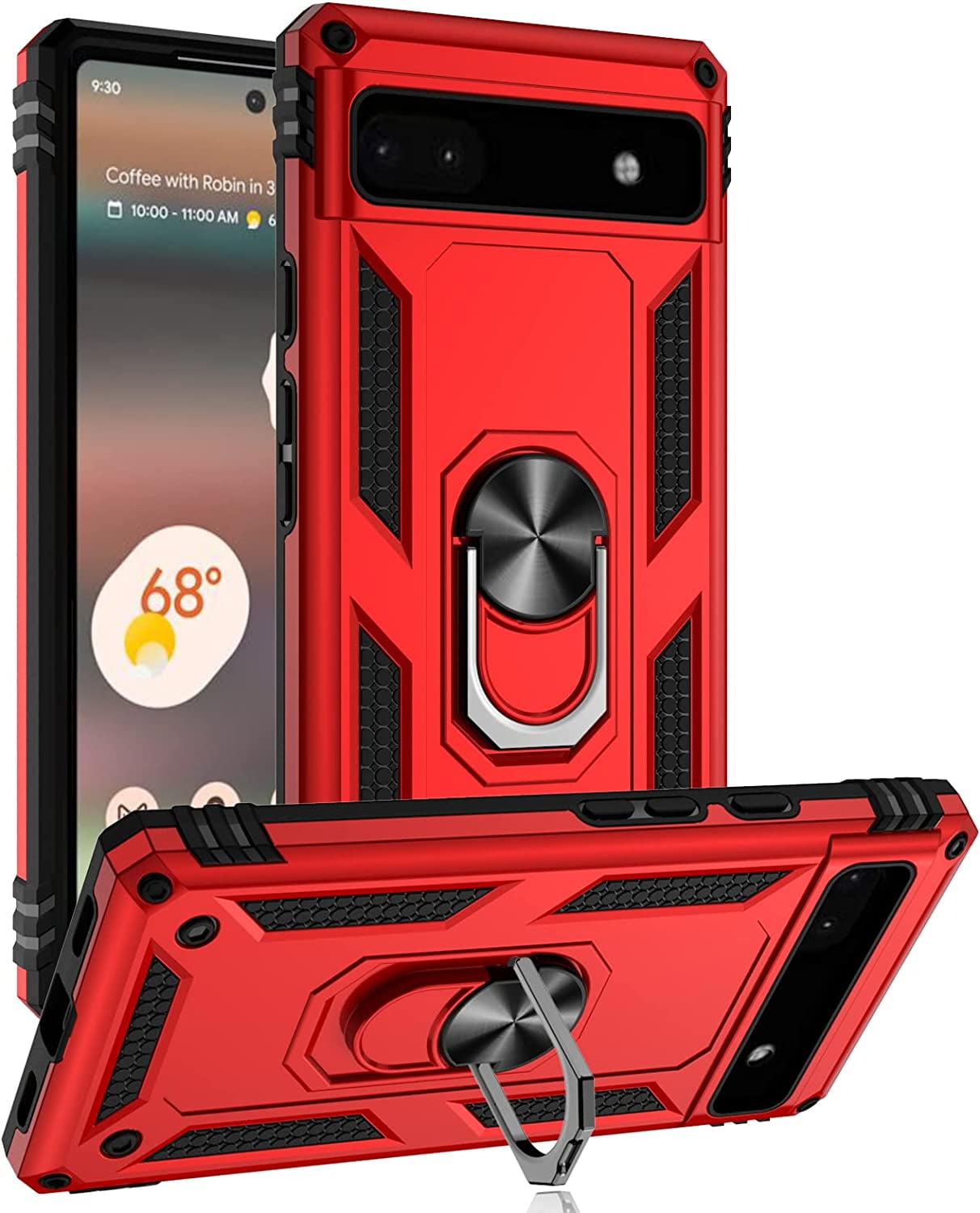 CoverON For Google Pixel 6a Case, Ring Kickstand Rugged Phone Cover