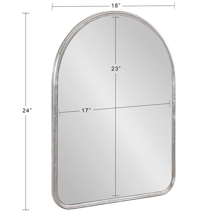 Kate and Laurel Caskill Midcentury Arched Wall Mirror, 18 x 24, Silver,  Decorative Modern Mirror for Wall Display