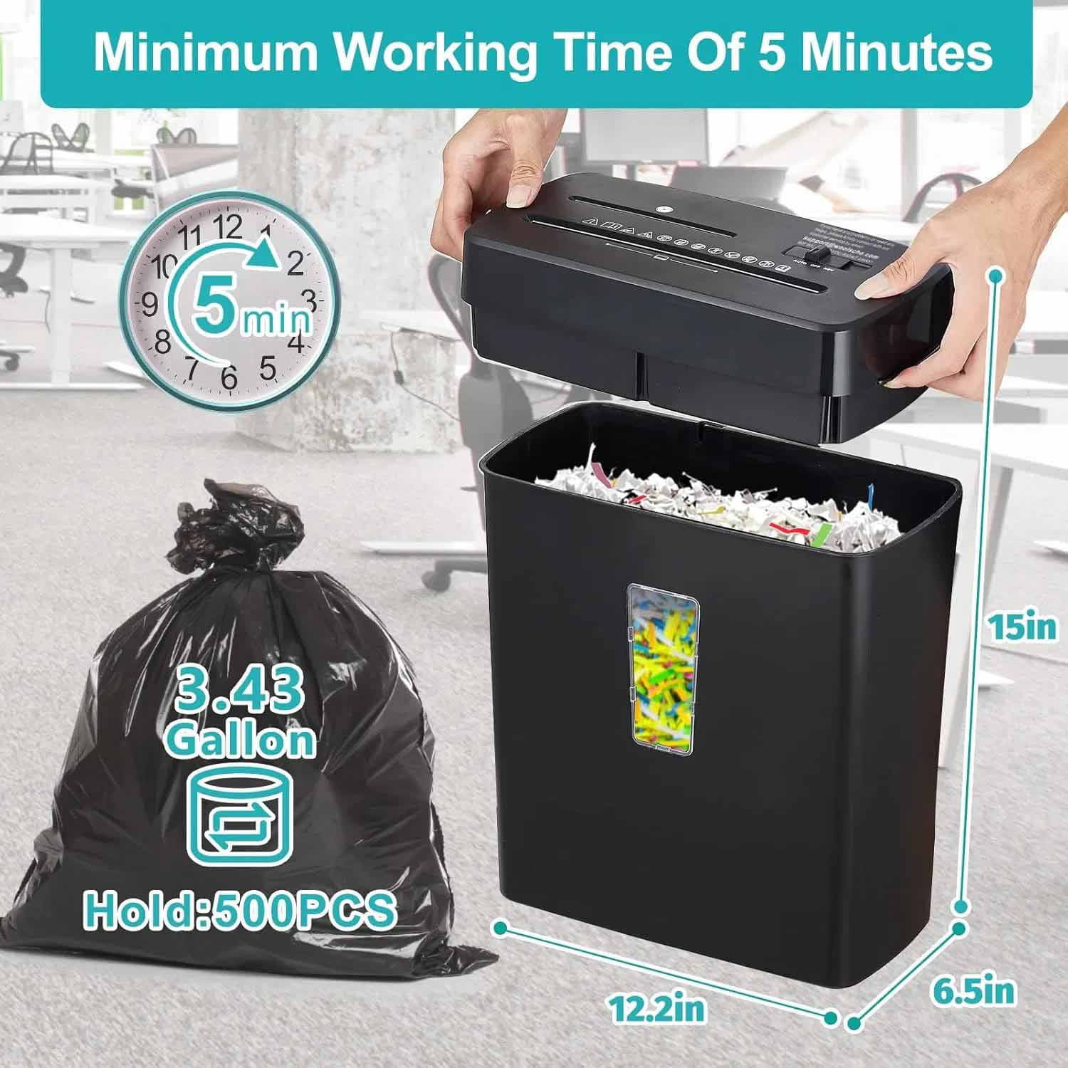 Paper Shredder, 10 Sheet Cross Cut with Basket 3 Mode Design for Shreds CD and Credit Card