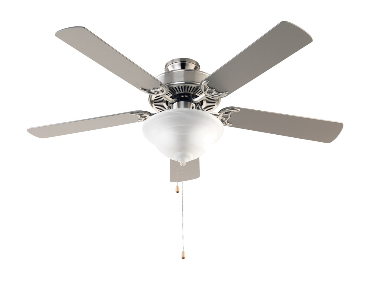 Indoor Ceiling Fans 3 Light Fixture With Brushed Nickel Finish Metal Glass Candelabra 52" 180