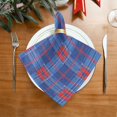 thumbnail image 5 of Iauyy Satin Napkins Set of 6- Red Blue Checkered Plaid DIY Printing Decoration Cloth Napkin- Easy Care for Home/Party, 5 of 8