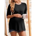 thumbnail image 5 of Weardear 4 Packs Maternity Shirts Short Sleeve Split Side Pregnancy Tee Tops Drop Shoulder Crew Neck Tunic Blouse Loose Fit Pregnant Clothes, 5 of 6