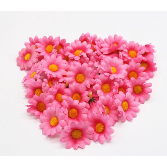 suxuMhao Bulk Artificial Sunflowers Heads , Silk Flowers For Home Decor Indoor,1.57IN Pink Silk Fake Flowers Realistic Fake Plants Decoration Flowers for Home Party Wedding, 100PCS