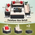 thumbnail image 4 of Homall 14 Pieces Rattan Patio Furniture Conversation Set Outdoor Sectional Sofa for Backyard,Beige, 4 of 10