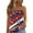 A018_Red, variant on American Flag Smocked Strapless Bandeau Tank Women 4th of July Sleeveless Casual Pleated Flowy Blouses