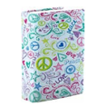 thumbnail image 5 of Stretchable Book Cover Love Peace Pattern, Fits Most Hardcover Textbooks up to 8" x 10" inches, Washable and Reusable, 1-Count, 5 of 5