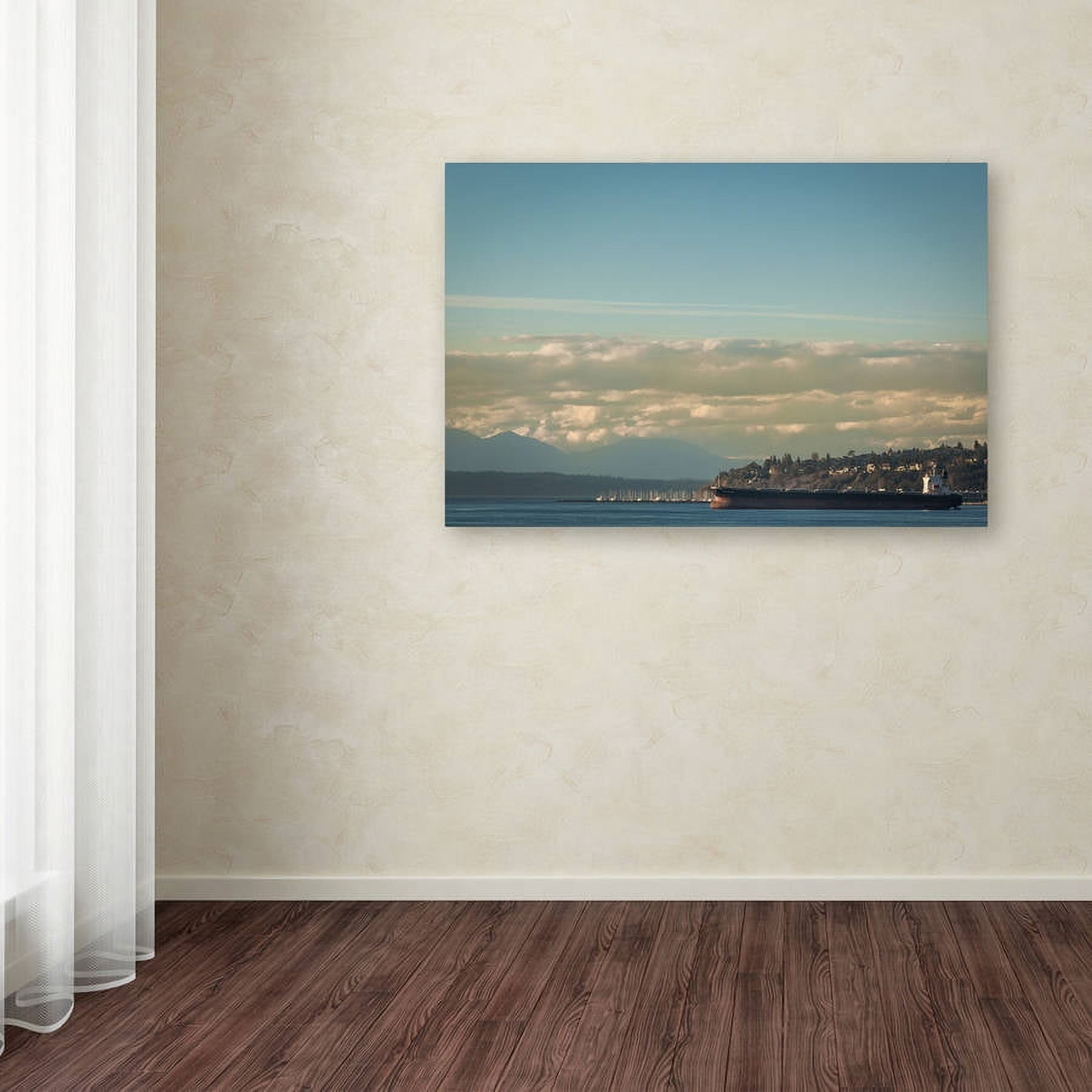 Trademark Fine Art "Seattle Toward Bainbridge" Canvas Art by Yale Gurney
