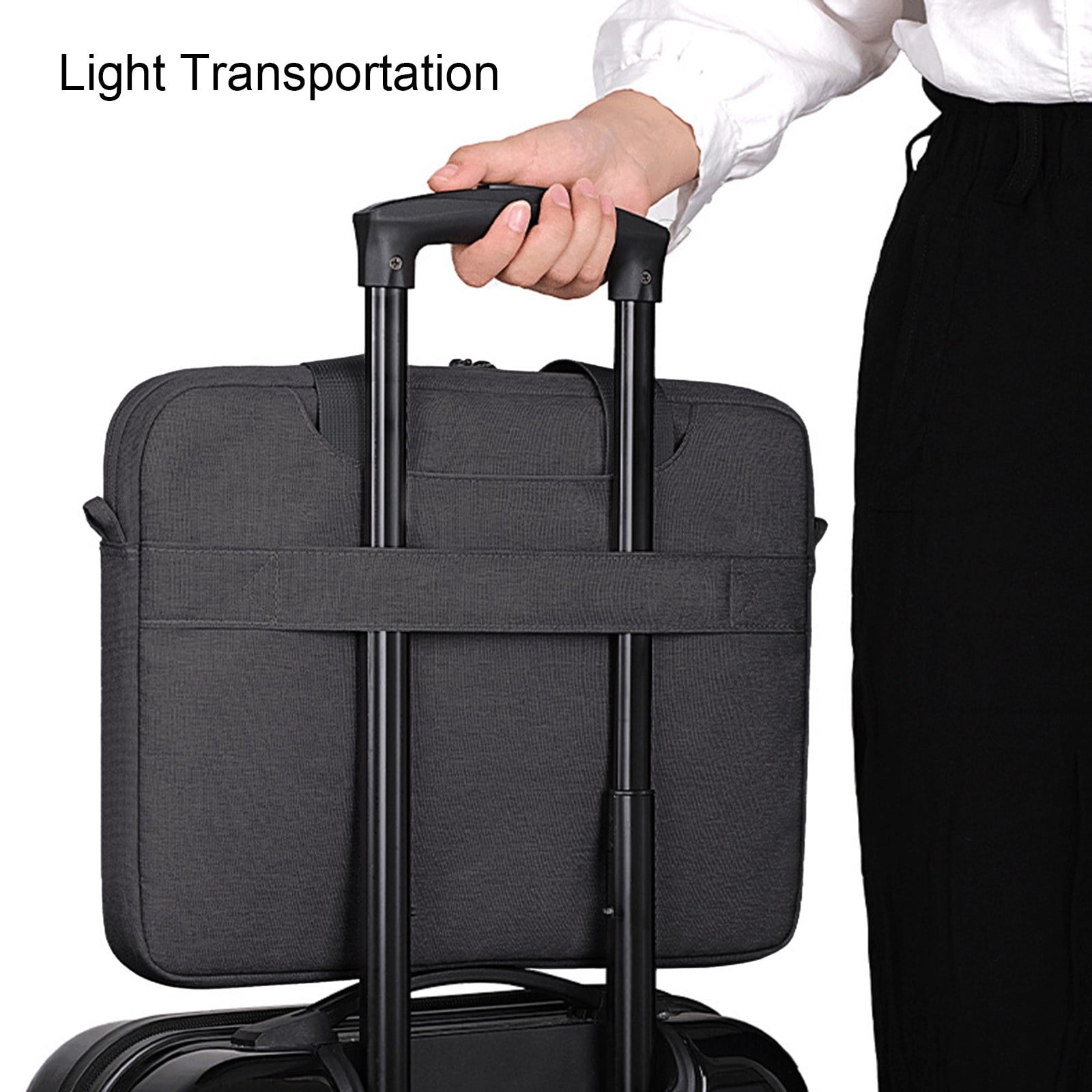 COM1950s 15.6 Inch Laptop Bag,Crossbody Shockproof Computer Case with Removable Shoulder Strap,Waterproof Portable Design and Trolley Compatible for Travel