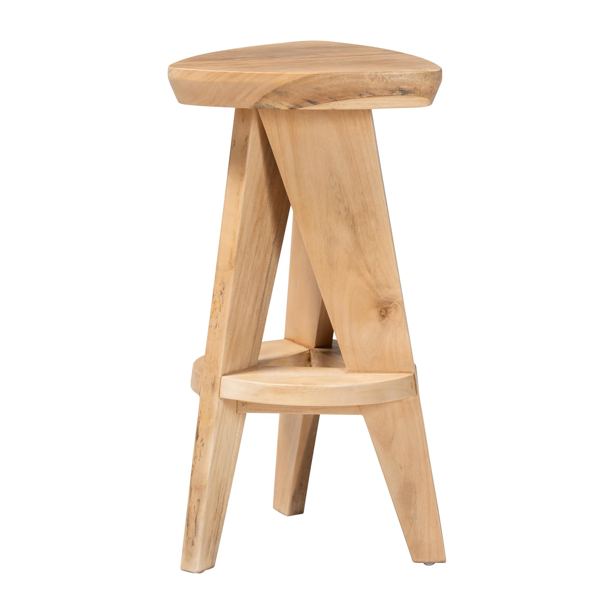 bali & pari Roy Japandi Counter Stool, Counter Height, Natural Brown