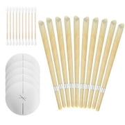 Ear Wax Removal Tool Set Including 10 Pcs Trumpet Ear Candles+5 Pcs Ear Candle Pieces+10 Pcs Cotton Swabs Safe Earwax Remover