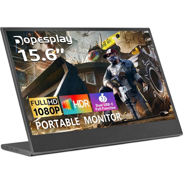 Dopesplay DR1562 Portable Monitor | 15.6" | 1080P FHD | IPS HDR | USB-C, HDMI | Second External Screen, Travel Monitor