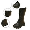 thumbnail image 5 of REDARER Girls Knee High Boots, British Korean Style Boots with Side Zipper, Leather Princess Boots for Winter Wear,Size:10.5-11 Years, 5 of 9