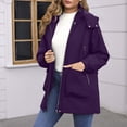 thumbnail image 4 of Raincoat for Women Waterproof with Hood Lightweight Fleece Raincoat for Hiking Trendy Windbreaker Outdoor Rain Jacket, 4 of 7