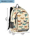 thumbnail image 2 of FORMRS Kids Backpack for School Unisex 17" Casual Bookbag Travel Daypack with Compartment Pockets, Brown Cartoon Planes Pattern, 2 of 7