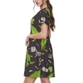 thumbnail image 2 of Balery Dinosaur Skeleton Vestidos sueltos de manga corta para mujer, vestidos de verano 2025, vestidos casuales de corte A con vuelo., 2 of 6