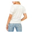 thumbnail image 2 of VINCE CAMUTO Womens Ivory Smocked Silk Short Sleeve V Neck Wear To Work Top XL, 2 of 3