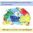thumbnail image 2 of FYBTO Pleated Swimming Cap Long Hair FYBTO Bathing Cap, Non-Waterproof (Monstera), 2 of 6