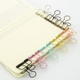 thumbnail image 2 of Color Hollow Out Paper Binder Clip Invoice Bill Clip Office Supplies Pack of 10 (M, Bronze), 2 of 3