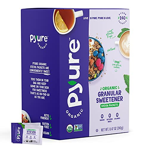 Pyure Organic Stevia Packets Granulated Sugar Packets White Sugar
