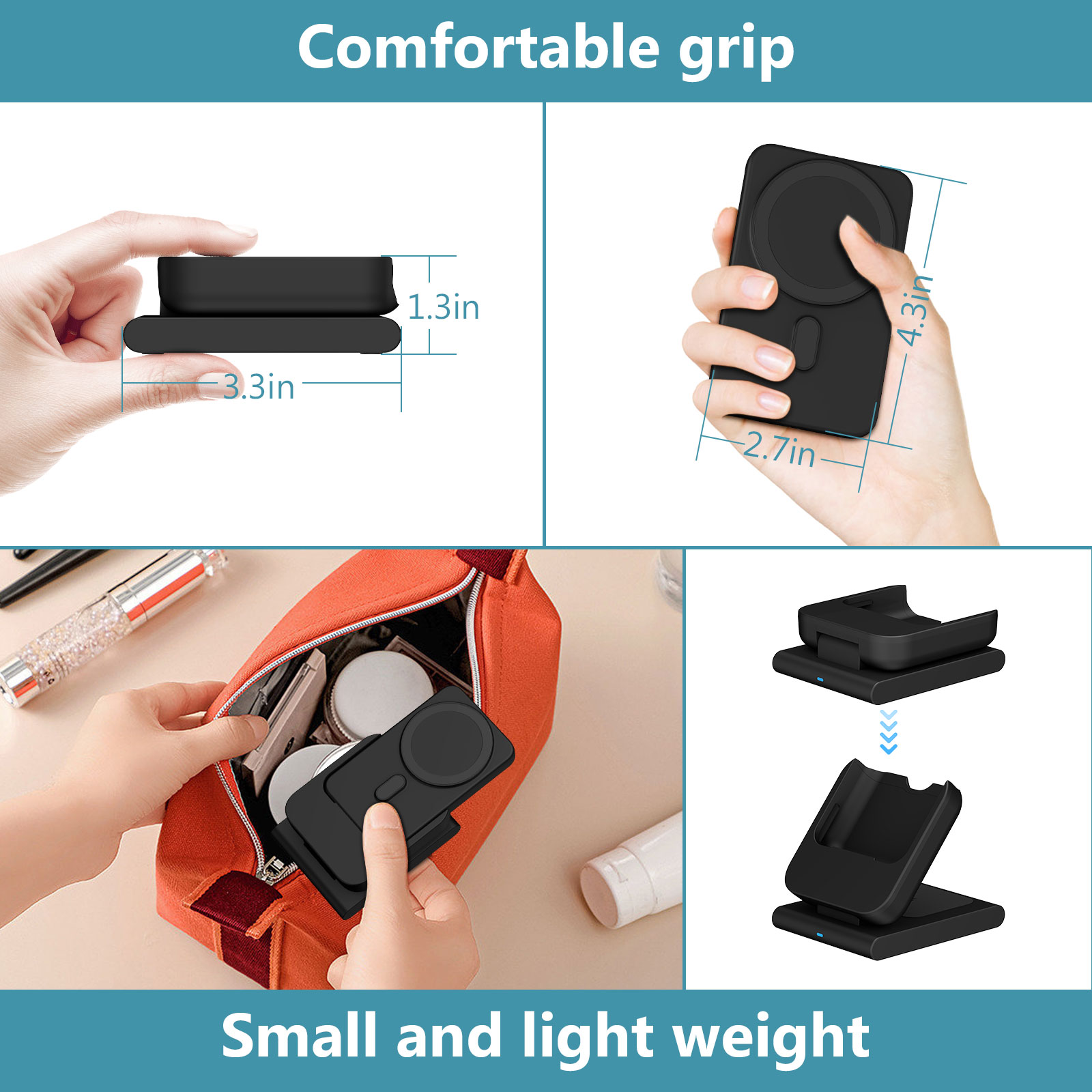 Smtcsl 3 in 1 Wireless Charging Station 10000mAh Power Bank MagSafe for iPhone, Apple Watch